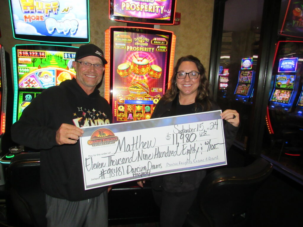 Matthew September Winner Prairie Knights Casino