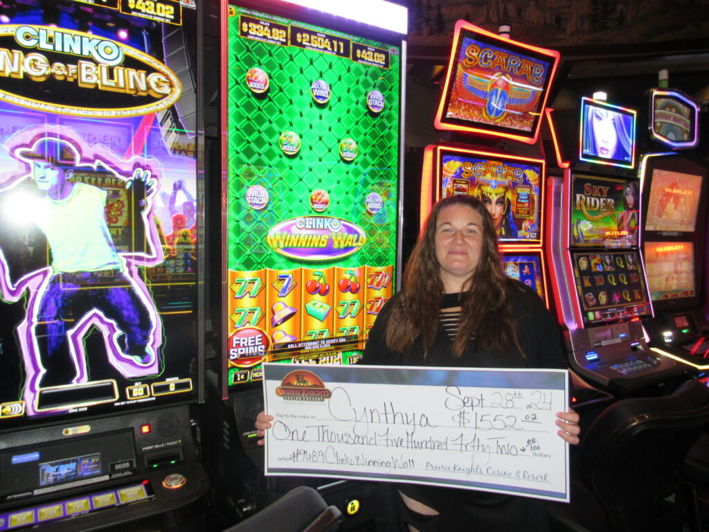 Cynthia September Winner Prairie Knights Casino