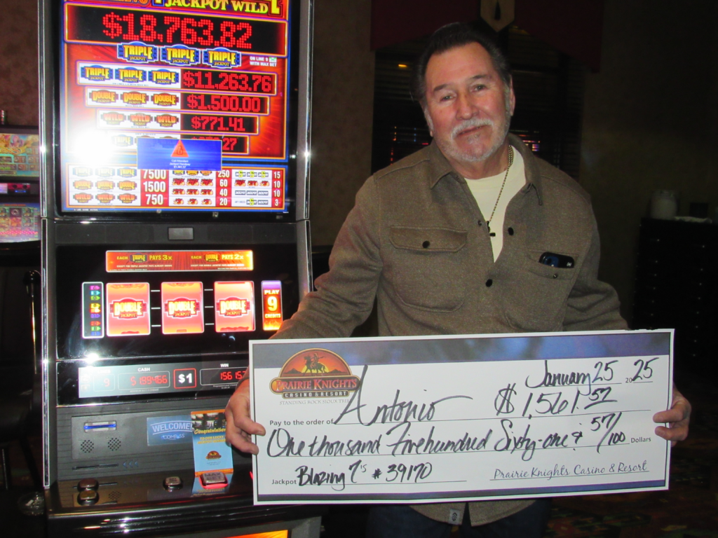 Antonio $1,561.57 #39170 Blazing 7's at Prairie Knights Casino Resort