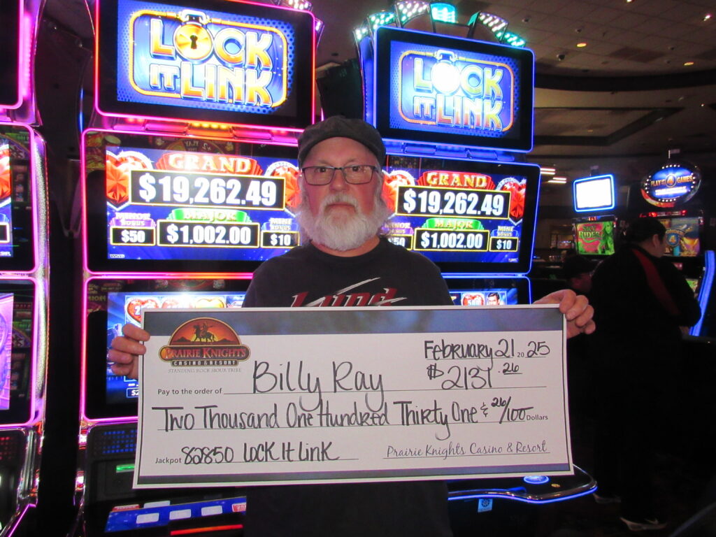 Feb-2025-Lock-it-Link-Winner at Prairie Knights Casino